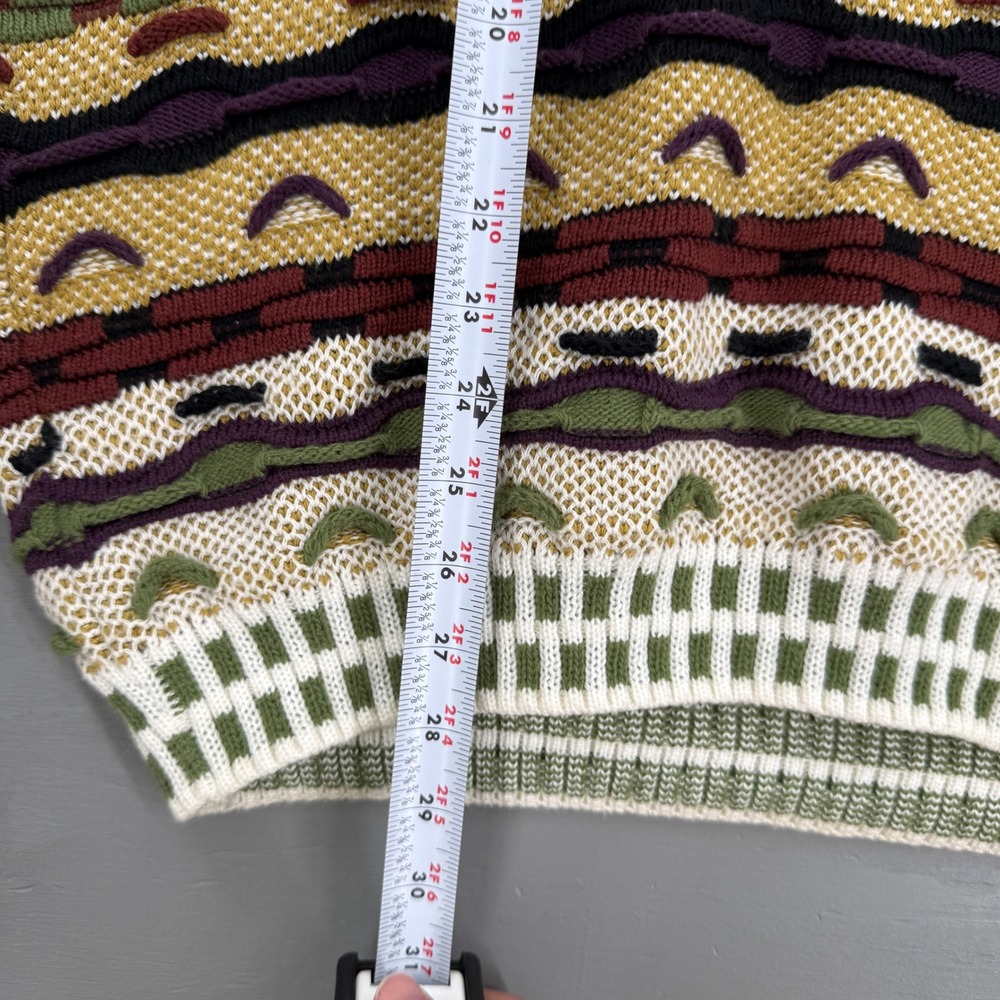 Vintage Protege Sweater Coogi Style MultiColor 3D Knit Geometric Pullover XL - Picture 6 of 7